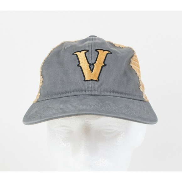 Matched Pair of Monogram "V" Snap Back Baseball Mesh Hats Caps by Outdoor Cap - Picture 2 of 12